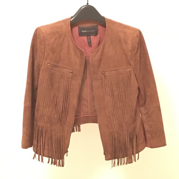BCBG vegan suede fringe jacket - Picture 2 of 3